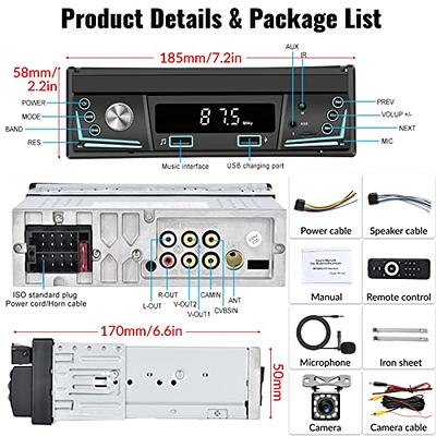 UNITOPSCI Single Din Car Stereo Radio 7 Inch Flip Out Touch Screen  Bluetooth Radio FM Car