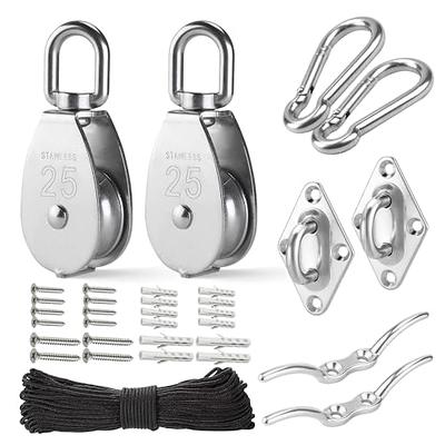 LAIWOO M25 Stainless Steel Pulley System Kit-Heavy-Duty Pulley