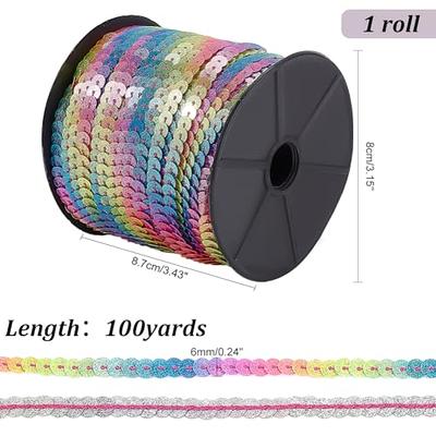 PH PandaHall 100 Yards Glitter Paillettes Sequins, 6mm Spangle Flat Sequins  Sewing Paillette Flat Sequin Trim Rainbow Sequin String Ribbon Roll for  Mermaid Crafts, Embellishments, Halloween Costume - Yahoo Shopping
