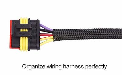 Black Expandable Braided Sleeving Auto Wire Harness Cover Sleeve