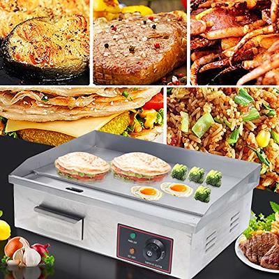 Electric 1800W Griddle Flat Top Grill Hot Plate BBQ Countertop Commercial  Grills