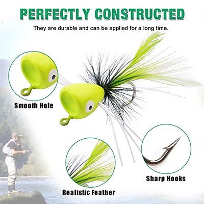 15PCS Bass Popper Flies Dry Fly Fishing Flies Topwater Panfish