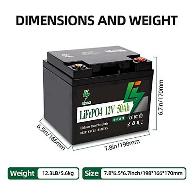 HiXiMi LiFePO4 Battery 12V 50Ah Lithium Iron Phosphate