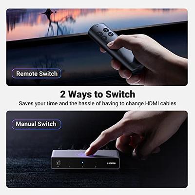 8K@60Hz HDMI 2.1 Switch, HDMI Switch 3 in 1 Out, 3-Port HDMI Switcher  Selector, Supports 4K@120Hz, 1080P@240Hz, 1080P@120Hz for Fire Stick, HDTV,  PS4/5, Game Consoles with Remote Control 