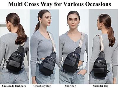 Sling Crossbody Backpack Shoulder Bag Men Women Leather Chest Purse fanny