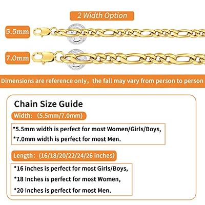 Jewlpire Men's Gold Chain Necklace