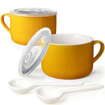 2 Microwave Plastic Bowl With Vent Lid Mug Food Containers 30oz