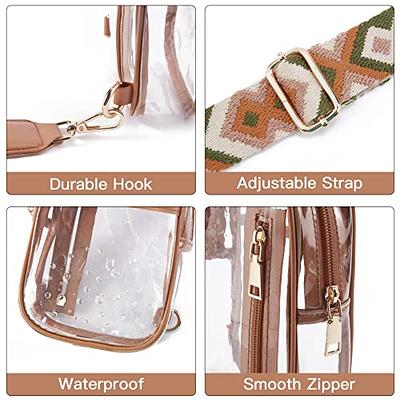  Missnine Clear Bag Stadium Approved PVC Crossbody Purse for  Women Transparent Shoulder Bag with Guitar Strap for Concert Sports :  Sports & Outdoors