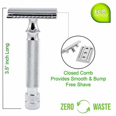 Utopia Care Professional Barber Straight Edge Razor Safety with 100-Pack  Derby Blades - 100 Percent Stainless Steel (White)