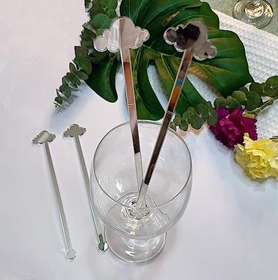 Homestia 6 Pcs Coffee Stirrers for Drinks Stainless Steel Cocktail Stirrers  Reusable Stir Sticks for Tropical Decor Beach Party Mixed Drinks