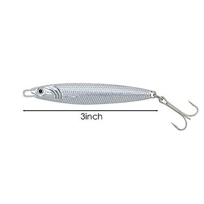 Saltwater Jigging Spoon Lures,5pcs Sinking Metal Jig Casting Trolling Spoon  Lure Vertical Slow Jigging Bait for Bass Trout Surf Fishing