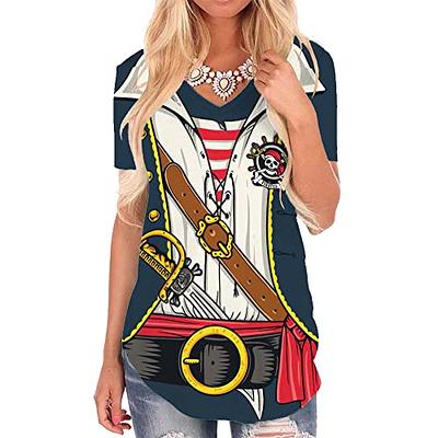 KYKU Pirate Shirt Women Costume V Neck Funny Simple Pirates Costumes Ladies  - Yahoo Shopping