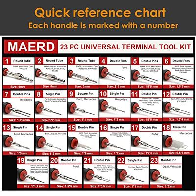 Maerd Terminal Release Tool Set, 23pcs Universal Terminal Removal Tool kit,  Vehicles Terminal Block Depinning Tool & Household Devices Electrical Wire