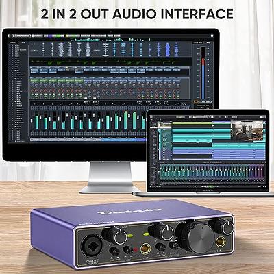 Ueteto 2i2 USB Audio Interface, Universal Audio Interface for PC