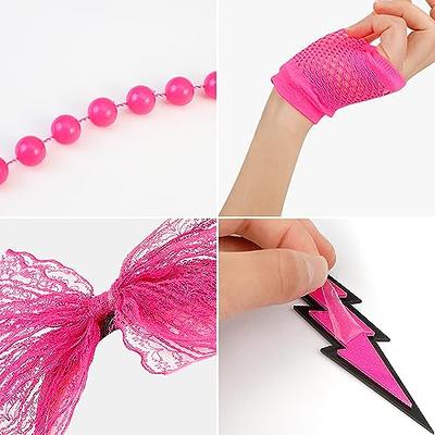 SKHAOVS Set Accessori Costume Anni '80 Donna, Accessori Neon 80s  Abbigliamento Discoteca, Rosa Fascia per Capelli Collana Orecchino  Scaldamuscoli Occhiali Maniche, per Carnevale Halloween – Giochi e Prodotti  per l'Età Evolutiva