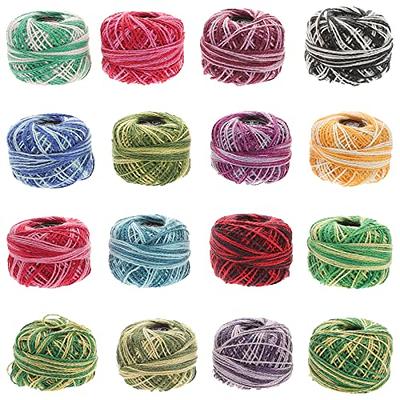 16 Pack Black Stranded Cross Stitch Cotton Embroidery Thread Floss Skeins Sewing