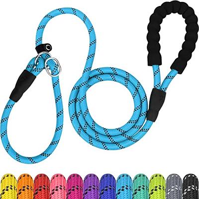 Mighty Paw Leather Dog Leash | 6 ft Leash. Super Soft Padded Handle Leather Lead with Extra D-Ring for Waste Bags. Strong