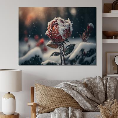 Designart A Blooming Pink Roses Flower In Winter Floral & Botanical  Framed Art Print - Yahoo Shopping