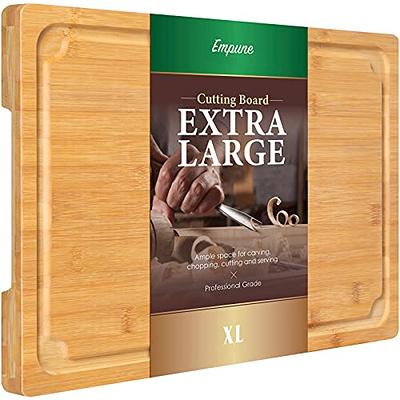  Extra Large Cutting Board for Kitchen, BEZIA 23 x 18 Thick  Chopping Butcher Block with Juice Groove, 100% Natural Bamboo Cheese  Charcuterie Carving Serving Board Tray for Meat, Fruit, & Snacks