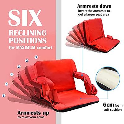 Stadium Seat Chair 2 Pack- Wide Bleacher Cushions with Padded Ba