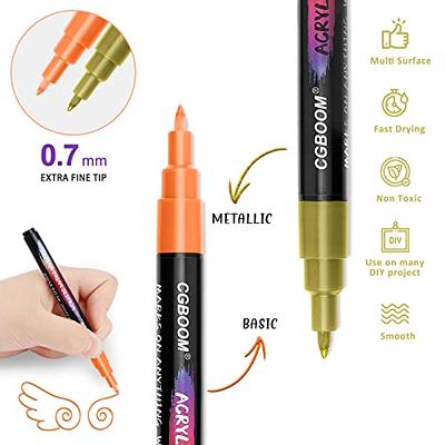 PINTAR Acrylic Paint Markers Set - Fine Tip Paint Pens - Acrylic Markers  Paint Pens - Acrylic Paint Pens for Rock Painting, Wood, Glass, Leather