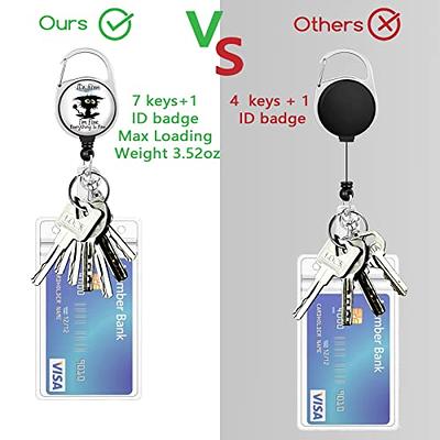 Funny Cute Black Cat Badge Reel Holder Retractable Heavy Duty with Carabiner Belt Clip, Keychain ID Clip Name Student Nurse Teacher Gifts School