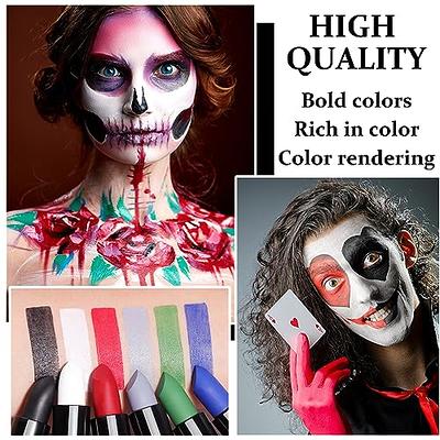 Blue Face Body Paint Sticks for Kids Adults, Oil Based Halloween