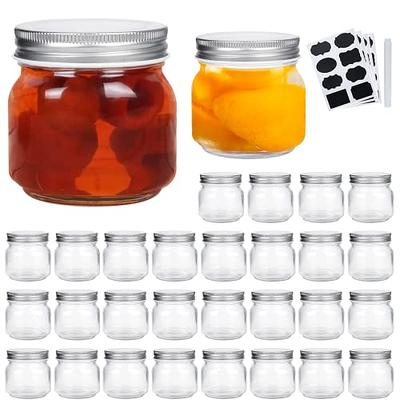 Encheng 4 oz Clear Hexagon Jars,Small Glass Jars With Lids(Black),Mason Jars  For Herb