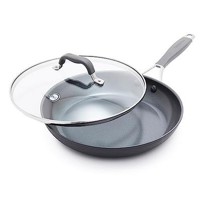 Saflon Stainless Steel 12 Inch Fry Pan with Glass Lid