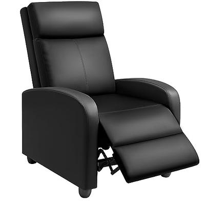 Latitude Run® Massage Recliner Chair, Recliner Sofa PU Leather For Adults,  Recliners Home Theater Seating With Lumbar Support, Reclining Sofa Chair  For Living Room (Dark Black, Leather)