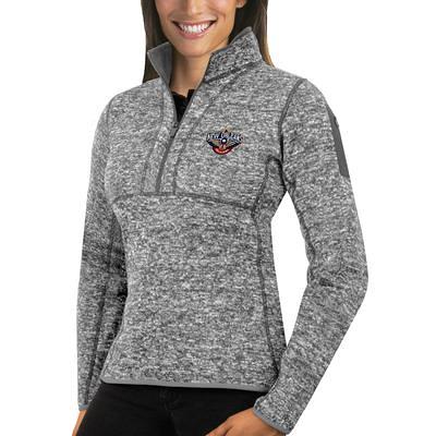 Women's Antigua Heather Gray Seattle Steelheads Fortune Half-Zip Pullover Jacket Size: Medium