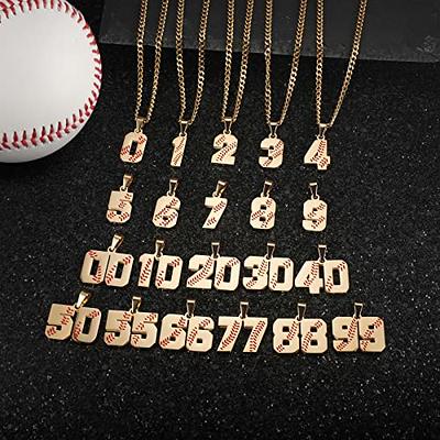 Personalized Baseball Necklaces Baseball Jersey Number 00-99 Necklace  Stainless