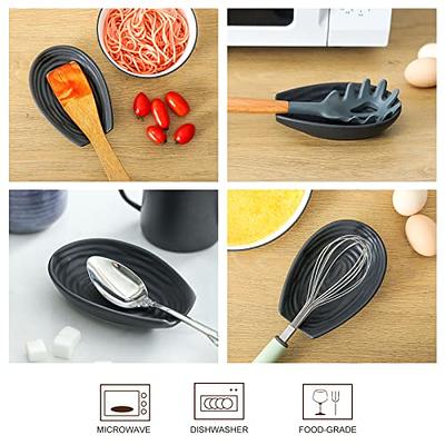 1 Silicone Spoon Rest Utensil Holder Drip Tray Kitchen Counter Heat  Resistant