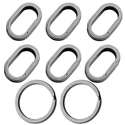 TISUR Titanium Key Rings for Keychains 6Pcs + TISUR Quick Release Keychain