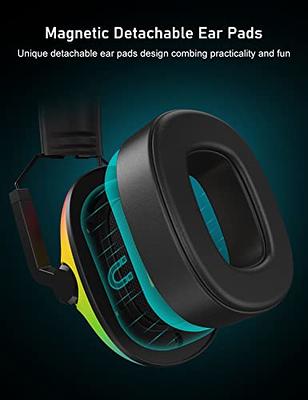  targeal 2.4G Wireless Gaming Headset for PC, PS4, PS5, Switch,  Mac,Mobile- Rotatable & Foldable Bluetooth V5.3 Headphone-20h Battery & RGB  Light-Memory Ear Pads-Stretchable Noise Cancelling : Video Games