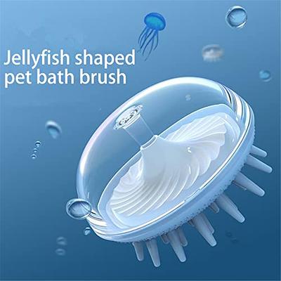 Misthis Portable Dog Bath Brush - Pet Massage Brush Shampoo Dispenser Soft  Silicone Brush Rubber Bristle for Dogs and Cats Shower Grooming (Blue)