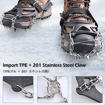 Ice Snow Cleats Grips for Boot Shoes Anti Slip 18 Crampons Spikes Walking  Hiking