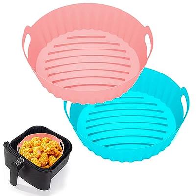 2pcs Silicone Air Fryer Liners Pot, 8 Inch Reusable Air Fryer