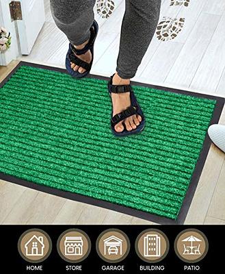 Black Door Mat Durable Welcome Mats Outdoor Indoor Non-Slip Doormat for  Entryway Low-Profile Floor Mat for Yard, Garage, High Traffic Areas