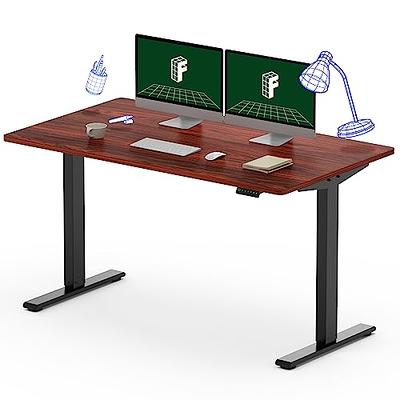  FLEXISPOT Adjustable Height Desk 40 x 24 Inches Whole Piece  Standing Desk for Small Space Electric Sit Stand Home Office Table Computer  Workstation (White Frame + Maple Desktop) : Office Products