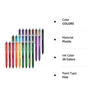 Vanstek 26 Colors Erasable Gel Pens, Retractable Erasable Pens Clicker, Fine Point(0.7), Make Mistakes Disappear, Premium Comfort Grip for Drawing