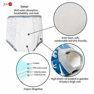 Potty Training Underwear, 100% Cotton Absorbent Unisex Toddler Pee Pants  For Boys & Girls, 12-24 Months