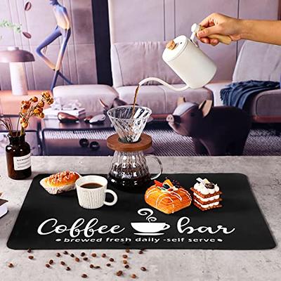 Coffee Mat, Dish Drying Mats for Kitchen Counter, Hide Stain, Super  Absorbent, 24x16 Rubber Back Non-Slip Quick Drying Mat, Coffee Bar Mat