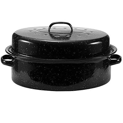 Nusse Kozmatik Enamel Gas Stove Top Vegetable Char-Roasting 14 Grill Pan  Black