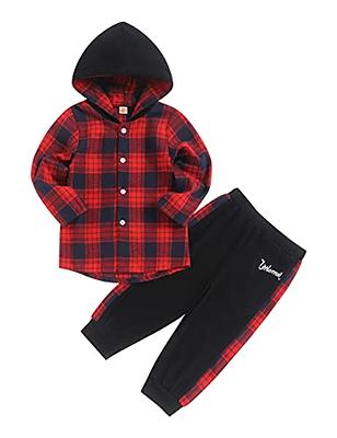 Fuermos Toddler Baby Boys Clothes Flannel Lattice Button Down