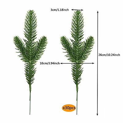 XIPEGPA 30PCS 10.24 x 3.94 Inches Artificial Pine Branches Green