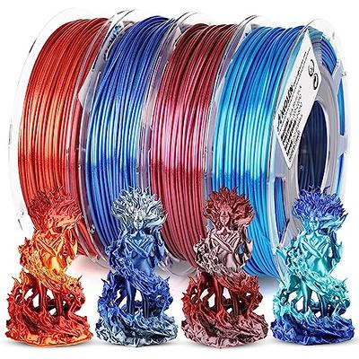 AMOLEN 3D Printer Filament Bundle, PLA Filament 1.75mm, Dual Color  Filament, Silk Red Gold, Silk Red Green, Silk Red Blue, Silk Blue Green, 3D