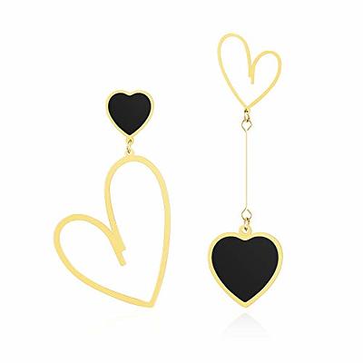 Handmade Heart Valentines Day Earrings Gift Hypoallergenic Gold Plated