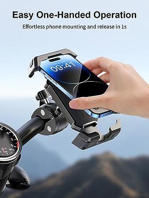 Tiakia Bike Phone Mount Holder, Aluminum Motorcycle Phone Mount, Handlebar  Mounted Cell Phone Holder for Bike, 360° Rotation, Universal Bicycle Phone