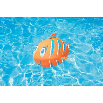 Inflatable Blue and Yellow Fish Swimming Pool and Beach Ball, 27-Inch